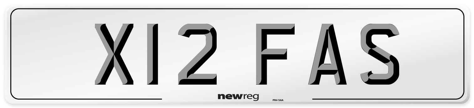 X12 FAS Number Plate from New Reg